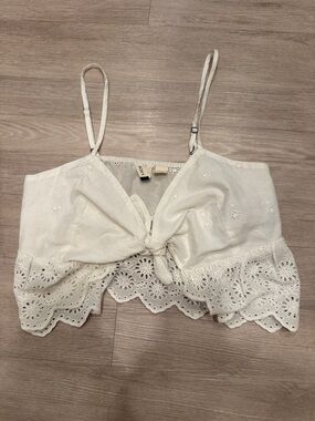 Roxy White Linen Tank Top